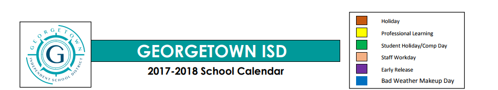 District School Academic Calendar for Georgetown 9th Grade