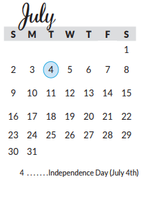 District School Academic Calendar for Lorenzo De Zavala Elementary for July 2017