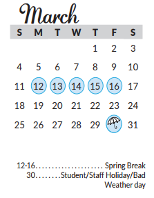 District School Academic Calendar for Lorenzo De Zavala Elementary for March 2018