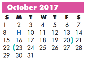 District School Academic Calendar for So Grand Prairie H S for October 2017
