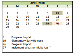 District School Academic Calendar for Grapevine High School for April 2018