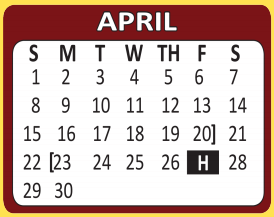 District School Academic Calendar for Harlandale Middle School for April 2018