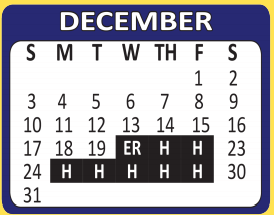 District School Academic Calendar for Carroll Bell Elementary for December 2017