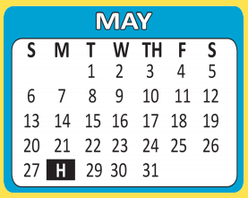 District School Academic Calendar for Jewel C Wietzel Center for May 2018