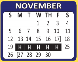 District School Academic Calendar for V M Adams Elementary for November 2017