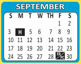 District School Academic Calendar for Bexar Co J J A E P for September 2017
