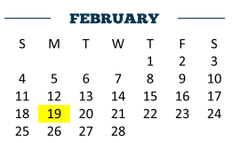 District School Academic Calendar for Edna Tamayo House for February 2018