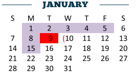 District School Academic Calendar for Crockett Elementary for January 2018