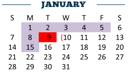 District School Academic Calendar for Gutierrez Middle for January 2018