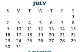 District School Academic Calendar for Coakley Middle for July 2017
