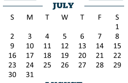 District School Academic Calendar for Austin Elementary for July 2017