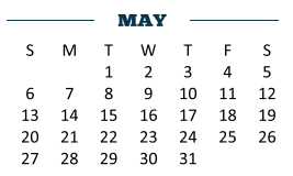District School Academic Calendar for Harlingen High School - South for May 2018
