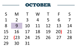 District School Academic Calendar for Long Elementary for October 2017