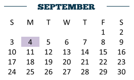 District School Academic Calendar for Cameron Co J J A E P for September 2017