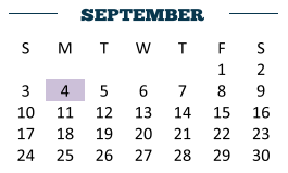 District School Academic Calendar for Edna Tamayo House for September 2017