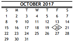 District School Academic Calendar for Rice School for October 2017