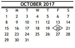 District School Academic Calendar for Elrod Elementary for October 2017