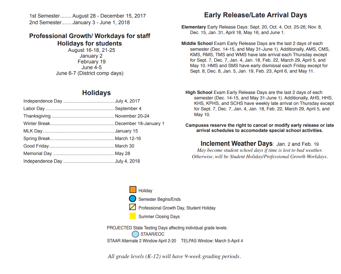 District School Academic Calendar Key for Jack M Fields Sr Elementary