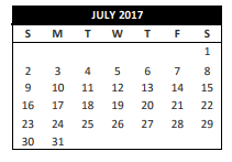 District School Academic Calendar for Bell Manor Elementary for July 2017