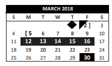 District School Academic Calendar for Lakewood Elementary for March 2018