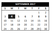 District School Academic Calendar for Transition Program for September 2017