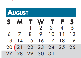 District School Academic Calendar for Nimitz High School for August 2017