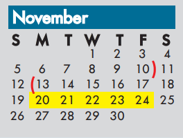 District School Academic Calendar for Union Bower Center For Learning for November 2017