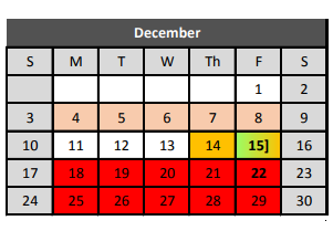 District School Academic Calendar for Hillwood Middle School for December 2017