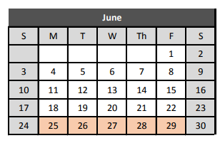 District School Academic Calendar for Parkwood Hill Intermediate for June 2018