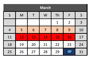 District School Academic Calendar for Independence Elementary for March 2018