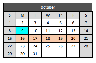 District School Academic Calendar for Keller Middle for October 2017