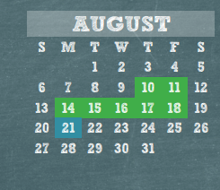 District School Academic Calendar for Klenk Elementary for August 2017
