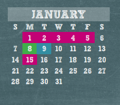 District School Academic Calendar for Wunderlich Intermediate for January 2018