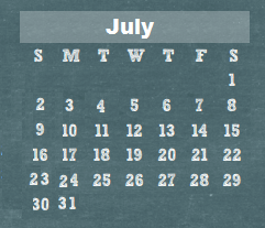 District School Academic Calendar for Kleb Intermediate for July 2017
