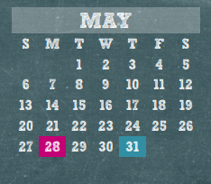 District School Academic Calendar for Northampton Elementary for May 2018