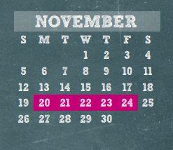 District School Academic Calendar for Ehrhardt Elementary for November 2017