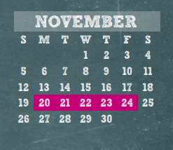 District School Academic Calendar for Wunderlich Intermediate for November 2017