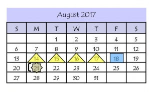 District School Academic Calendar for Diaz-Villarreal Elementary School for August 2017