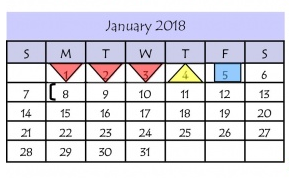 District School Academic Calendar for Diaz-Villarreal Elementary School for January 2018