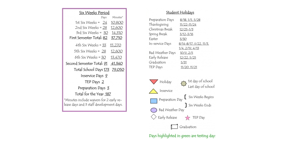 District School Academic Calendar Key for Benavides Elementary