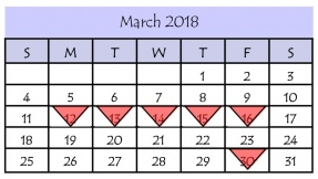 District School Academic Calendar for E B Reyna Elementary for March 2018