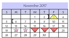 District School Academic Calendar for Cesar Chavez Middle School for November 2017