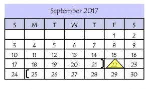 District School Academic Calendar for E B Reyna Elementary for September 2017