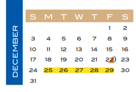 District School Academic Calendar for Terry High School for December 2017