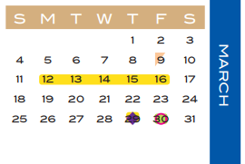 District School Academic Calendar for Taylor Ray Elementary for March 2018