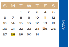 District School Academic Calendar for Juvenile Detent Ctr for May 2018