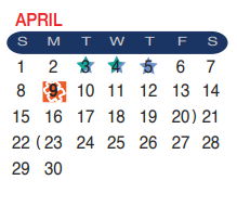 District School Academic Calendar for Christen Middle School for April 2018