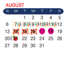 District School Academic Calendar for F S Lara Academy for August 2017