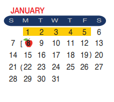 District School Academic Calendar for Joaquin Cigarroa Middle for January 2018