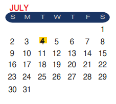 District School Academic Calendar for J C Martin Jr Elementary School for July 2017